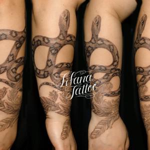 蛇|ヘビのタトゥー|刺青作品画像