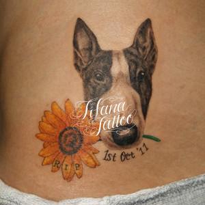 Realistic Dog Portrait Tattoo