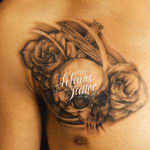 スカル|クロス|薔薇のタトゥー