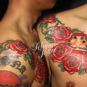 達摩|薔薇の刺青作品