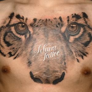 Realistic Tiger Face Tattoo