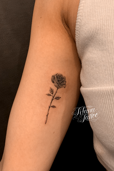 薔薇のファインラインタトゥー ギャラリー Tifana Tattoo 東京 渋谷のタトゥースタジオ