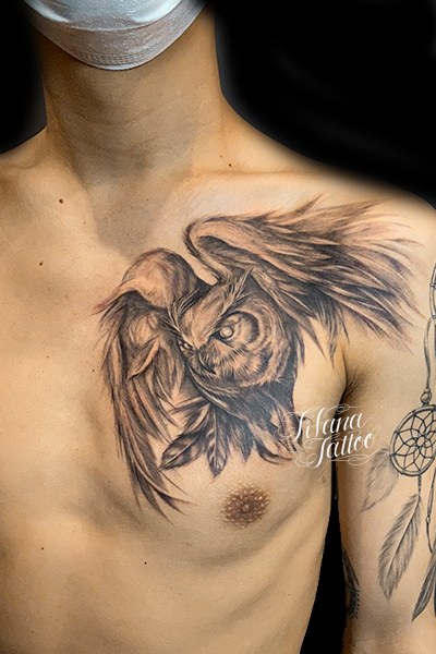 フクロウのタトゥー ギャラリー Tifana Tattoo 東京 渋谷のタトゥースタジオ