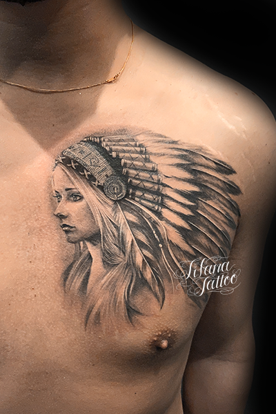女性のインディアン タトゥー ギャラリー Tifana Tattoo 東京 渋谷のタトゥースタジオ