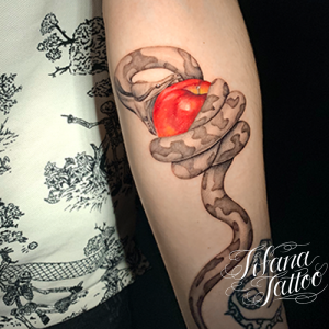 リンゴのタトゥーデザイン Tifana Tattoo 東京 渋谷のタトゥースタジオ