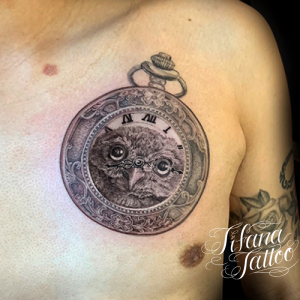 フクロウのタトゥーデザイン Tifana Tattoo 東京 渋谷のタトゥースタジオ