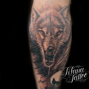狼のタトゥーデザイン Tifana Tattoo 東京 渋谷のタトゥースタジオ
