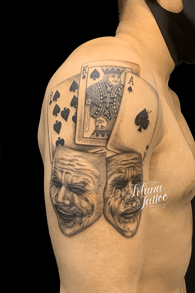 トランプ Two Faceのタトゥー ギャラリー Tifana Tattoo 東京 渋谷のタトゥースタジオ