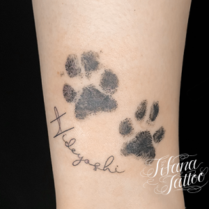 肉球と文字のタトゥー ギャラリー Tifana Tattoo 東京 渋谷のタトゥースタジオ 肉球と文字のタトゥー ギャラリー Tifana Tattoo 東京 渋谷のタトゥースタジオ