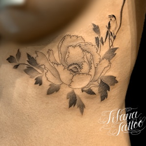 牡丹のタトゥーデザイン Tifana Tattoo 東京 渋谷のタトゥースタジオ 牡丹のタトゥーデザイン Tifana Tattoo 東京 渋谷のタトゥースタジオ