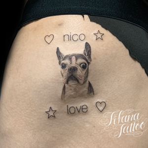 愛犬のファインライン・タトゥー