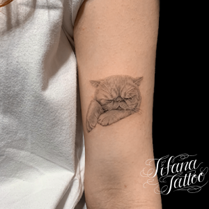 愛猫のファインライン・タトゥー