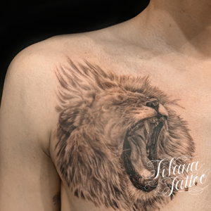 ライオンのファインライン・タトゥー