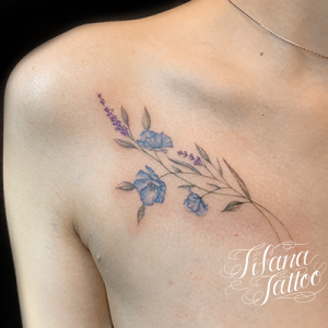 植物|花のファインライン・タトゥー