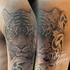 虎のファインライン・タトゥー