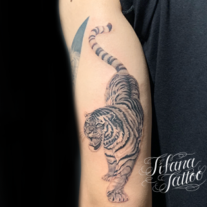 虎のファインライン・タトゥー