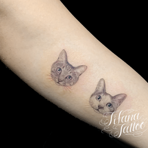 愛猫のファインライン・タトゥー