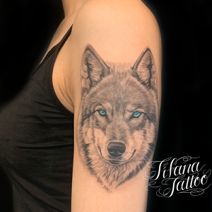狼のファインライン・タトゥー