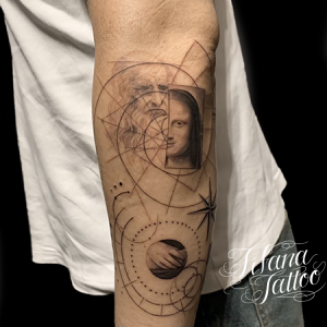 モナリザ|レオナルドダヴィンチの自画像|幾何学のタトゥー