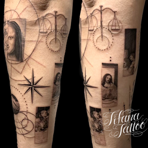 ルネサンス・コードのファインライン・タトゥー