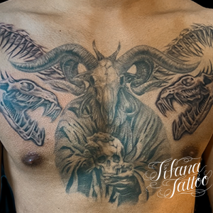 バフォメット|蛇のスカル・タトゥー