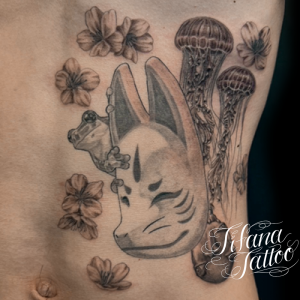 狐面|海月|蛙|桜のタトゥー