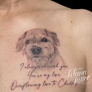 テリア犬のポートレート・タトゥー