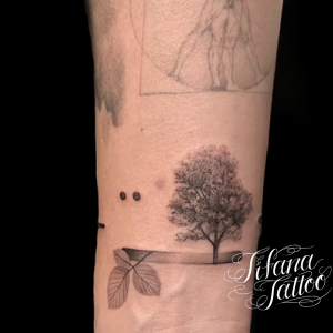 Tree and Leaves Tattoo